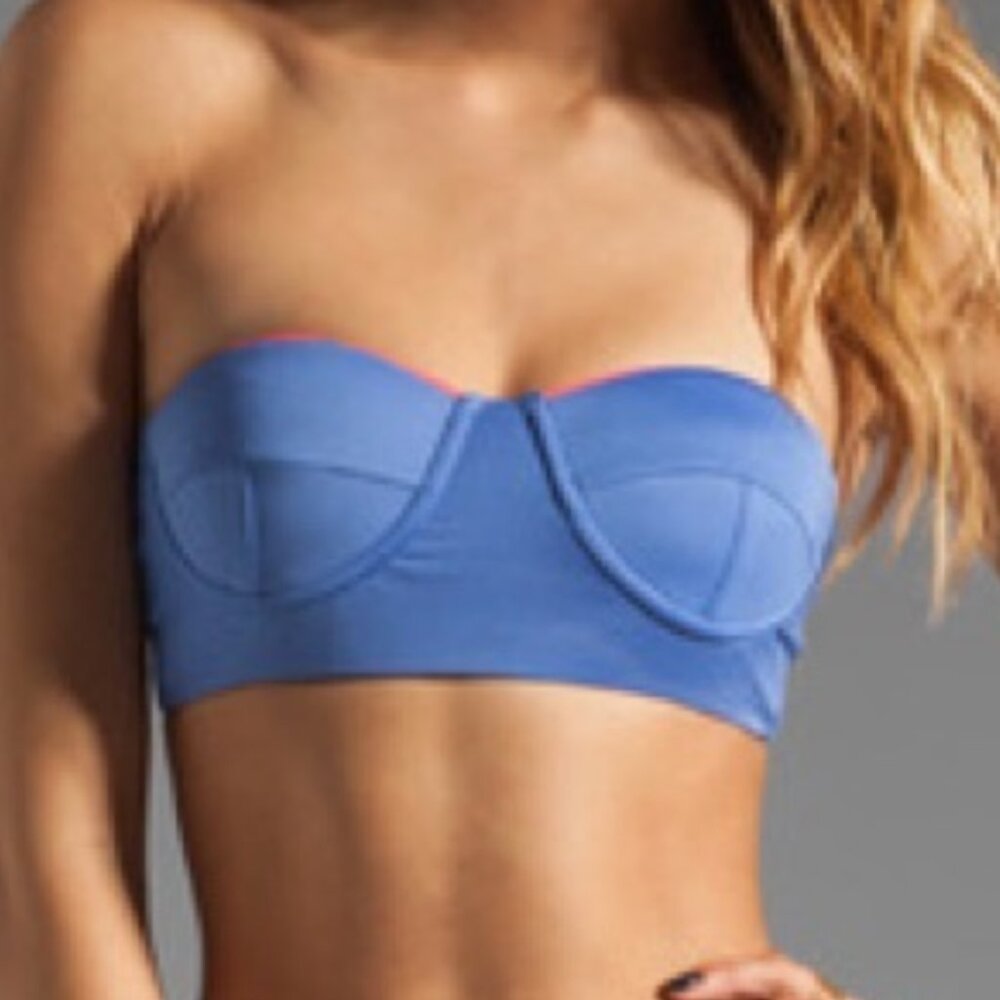 Zinke | Blue Strapless Bustier Bikini Top M